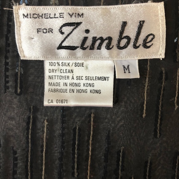 VINTAGE 80s silk sequinned top size women medium - Picture 6 of 6